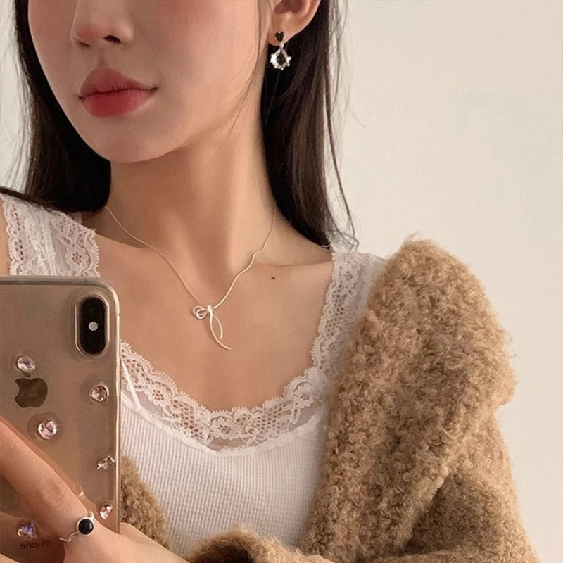 925 Silver Geometric Necklace for Women – Simple & Chic