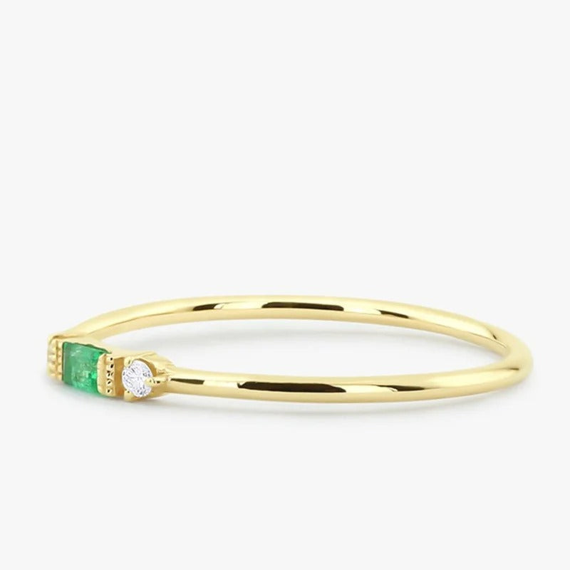 925 Silver Emerald Zircon Ring for Women – Charm Jewelry