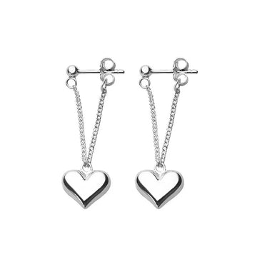 925 Sterling Silver Heart Chain Earrings for Women Gift