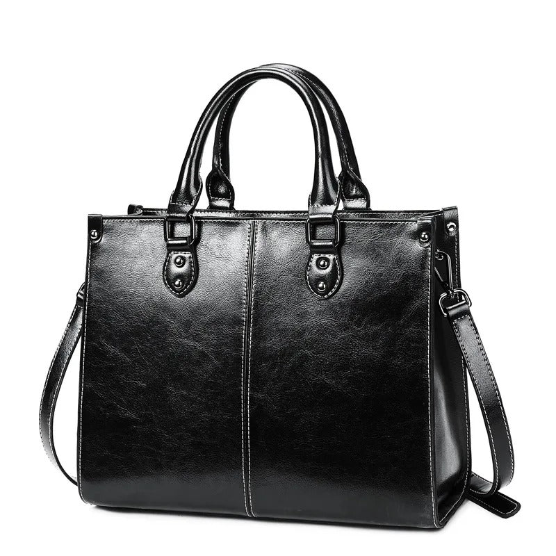 Genuine Leather Tote Shoulder Bag for Women – Cowhide