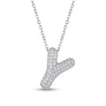 Bubble Initial Necklace – Sparkly A-Z Pavé Letter Pendant