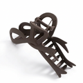 Matte Bow Hair Claw – Chic 13cm Ribbon Clip