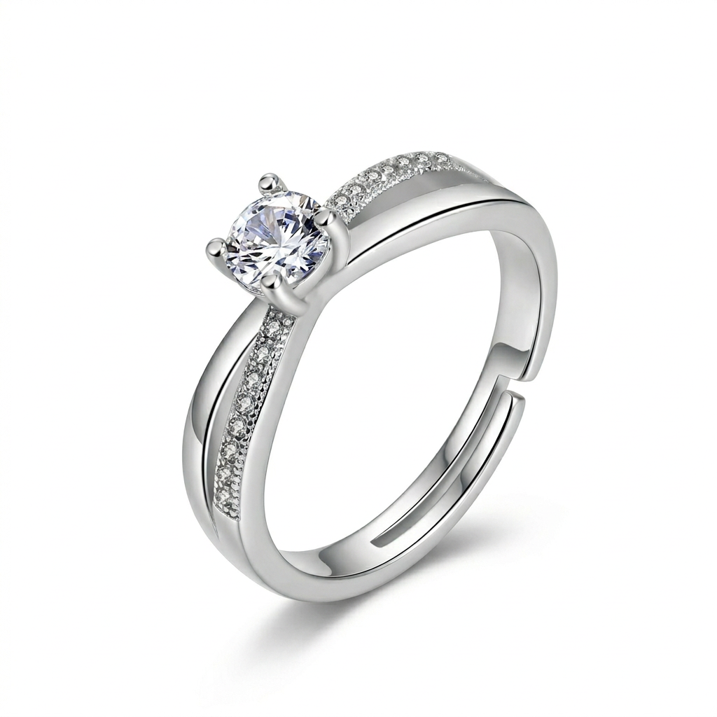 925 Sterling Silver Ring – Elegant Cross Design with Zirconia