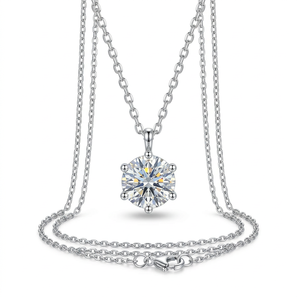 Solitaire Pendant Necklace – Classic Sparkle with CZ Stone