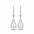 925 Sterling Silver Pearl Earrings – Elegant Drop Design for Women