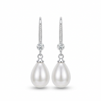 925 Sterling Silver Pearl Earrings – Elegant Drop Design for Women