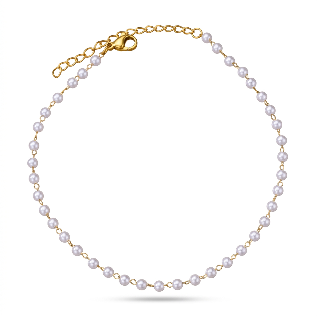 Pearl Chain Anklet – Chic Summer Foot Bracelet in Stainless Steel