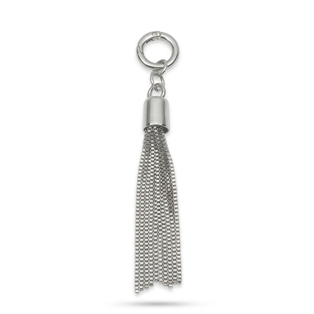 Tassel Keychain Charm – Chic Metal Buckle Bag Accent