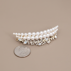 French Pearl Crystal Hair Clip – Chic Half-Tied Style & Alloy Design