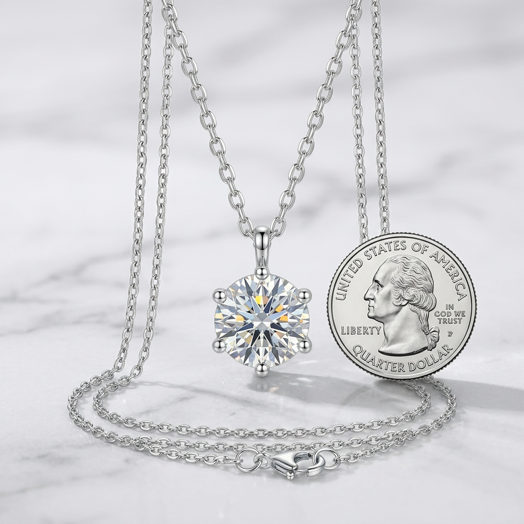 Solitaire Pendant Necklace – Classic Sparkle with CZ Stone