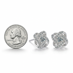 925 Sterling Silver Earrings – Elegant Heart Twist with Zirconia