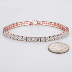 Tennis Bracelet – 4mm Zirconia Sparkle in Rose Gold Plated Silver