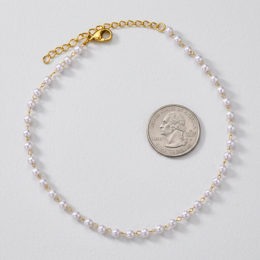 Pearl Chain Anklet – Chic Summer Foot Bracelet in Stainless Steel