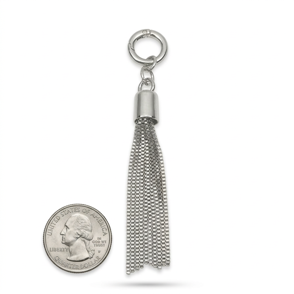 Tassel Keychain Charm – Chic Metal Buckle Bag Accent