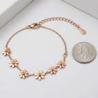 Daisy Anklet – Summer Charm & Rose Gold Titanium Steel