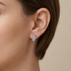 Moissanite Smile Stud Earrings – 925 Sterling Silver Sparkle