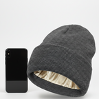 Silk Satin Lined Winter Beanie Warm Chunky Satin Head Cap