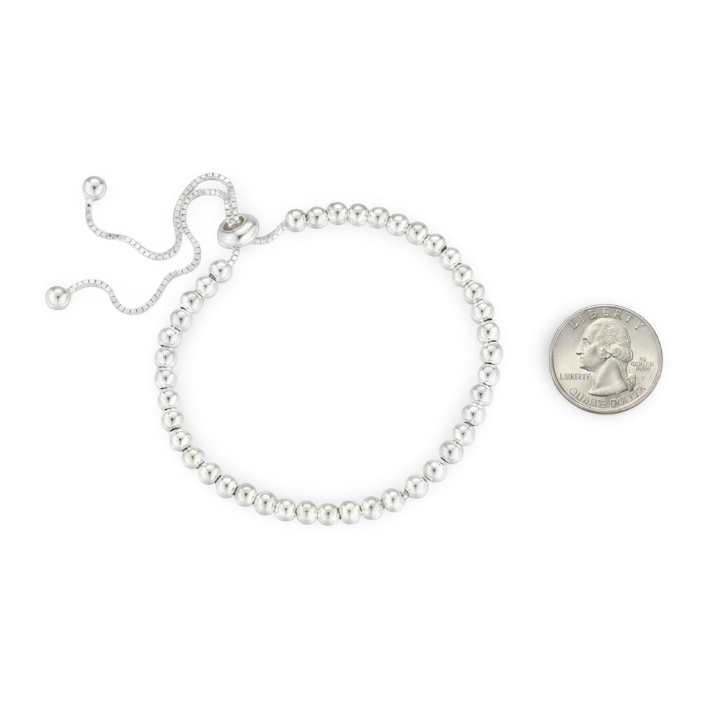 925 Sterling Silver Bracelet – Elegant Adjustable Beads