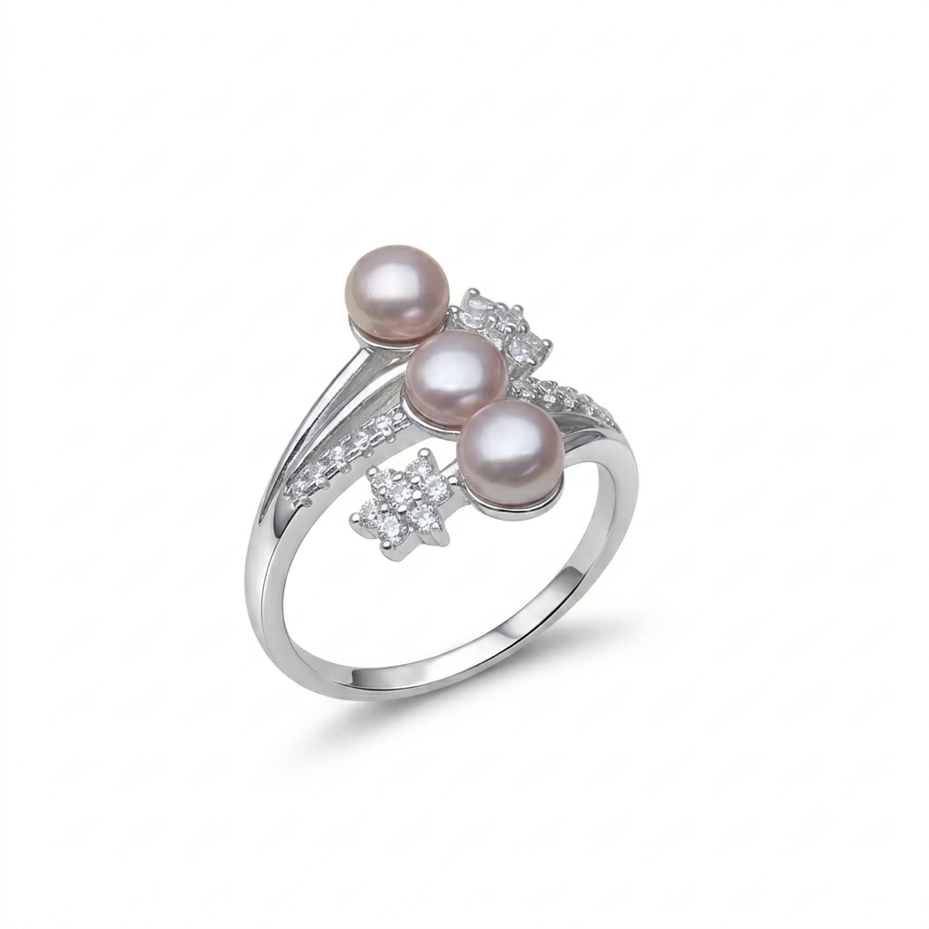 Sterling Silver Pearl Ring – Adjustable 925 Design