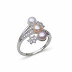 Sterling Silver Pearl Ring – Adjustable 925 Design