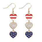 American Flag Dangle Earrings for Festive Style in Lightweight Alloy