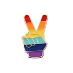 Rainbow Enamel Pin – Personal Style with Heart & Hand Designs