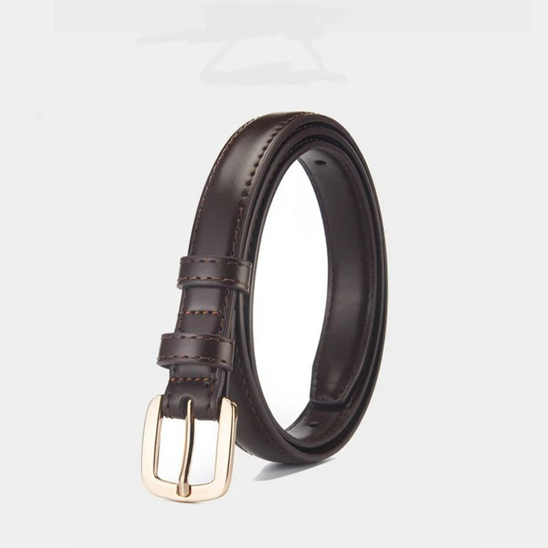 Classic Black Leather Belt – Timeless Needle Buckle