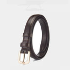 Classic Black Leather Belt – Timeless Needle Buckle