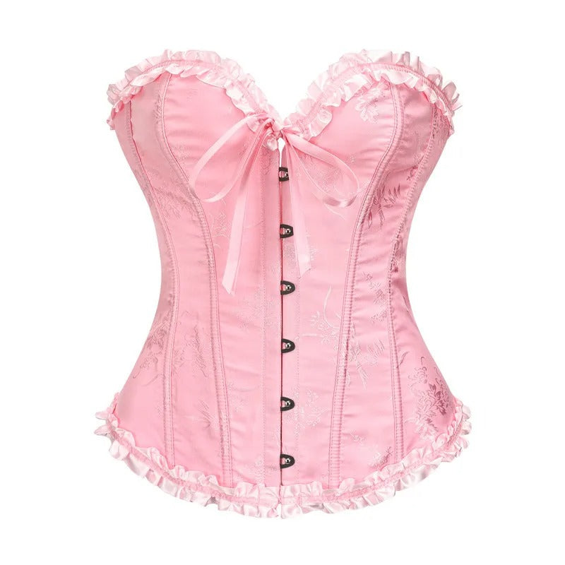 Jacquard Corset Top – Elegant Structure with Boned Bustier Design