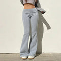 Y2K Slim Flare Pants – Casual Low-Waist Polyester Bootcut