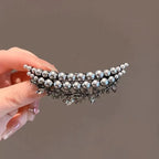 French Pearl Crystal Hair Clip – Chic Half-Tied Style & Alloy Design