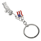 USA Flag Keychain – Patriotic Bag Charm Metal Alloy Pendant