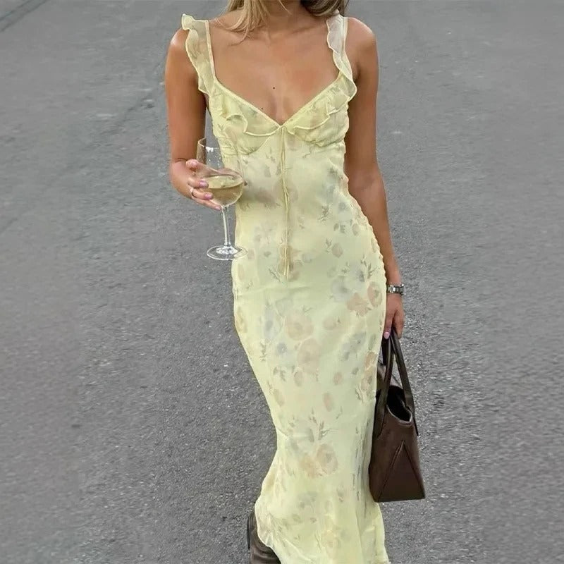 Floral Sling Dress – Effortless Summer Style with Backless Design