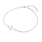 925 Silver Heart Cross Bracelet – Elegant Wedding Charm for Women