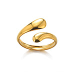 Gold Geometric Open Ring – Chic Adjustable 316L Stainless Steel
