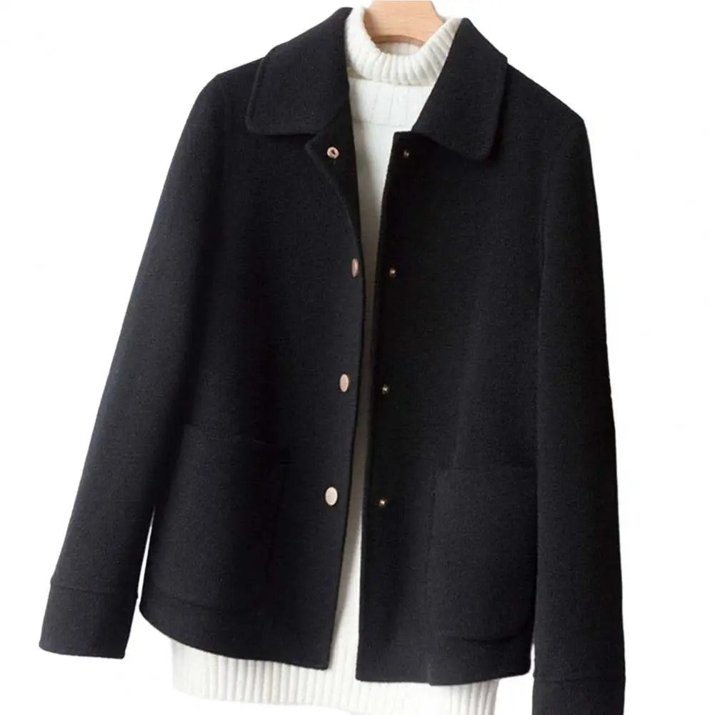 Chic Winter Coat – Cozy Warmth & Double-Sided Lapel Polyester