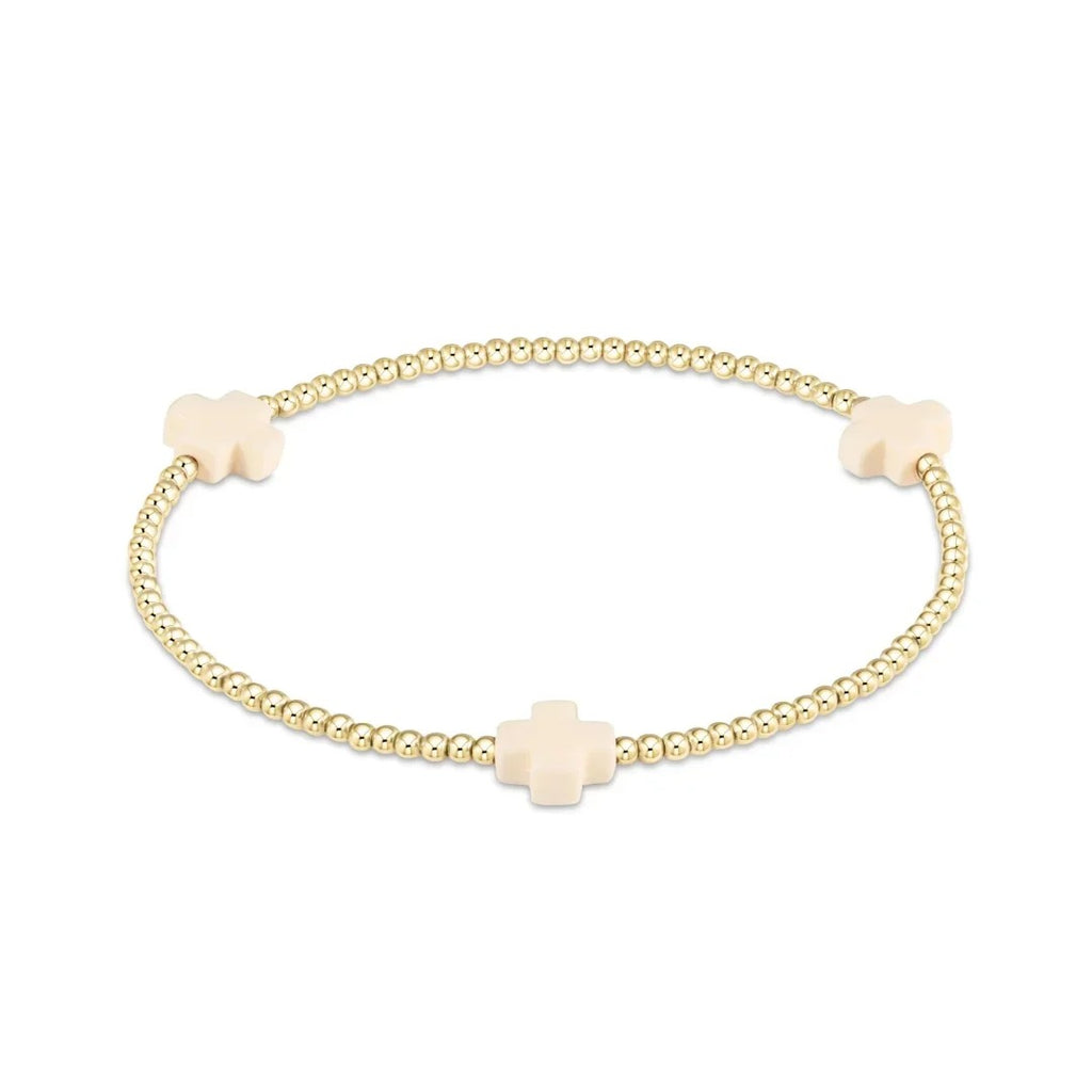 Patriotic Cross Bracelet – Independence Day Style with Gold Beads