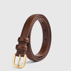 Classic Black Leather Belt – Timeless Needle Buckle