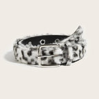 Leopard Faux Fur Belt – Cozy Waist Accent & Y2K Style