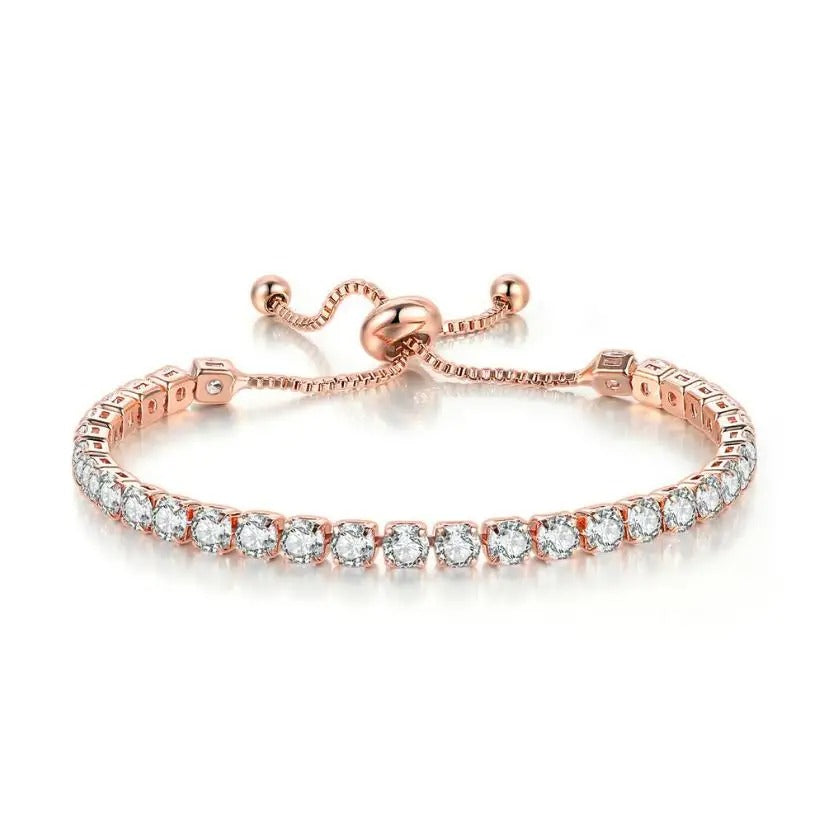 Adjustable Birthstone Tennis Bracelet – Colorful Crystal Bangle