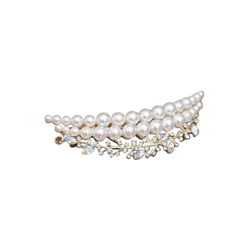 French Pearl Crystal Hair Clip – Chic Half-Tied Style & Alloy Design