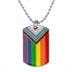 Rainbow Pride Pendant Necklace – Colorful Heart Charm with Adjustable Chain