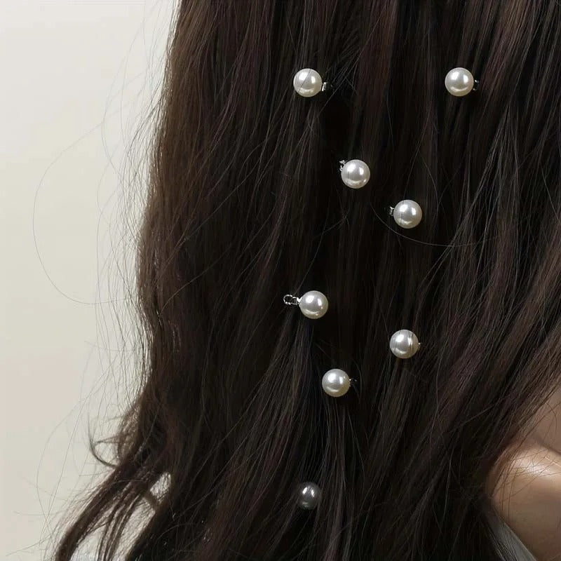 Flower Hair Rings – Elegant Braided Style with Rhinestone Accents
