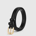 Classic Black Leather Belt – Timeless Needle Buckle