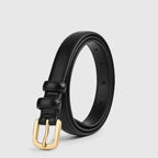 Classic Black Leather Belt – Timeless Needle Buckle