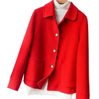 Chic Winter Coat – Cozy Warmth & Double-Sided Lapel Polyester