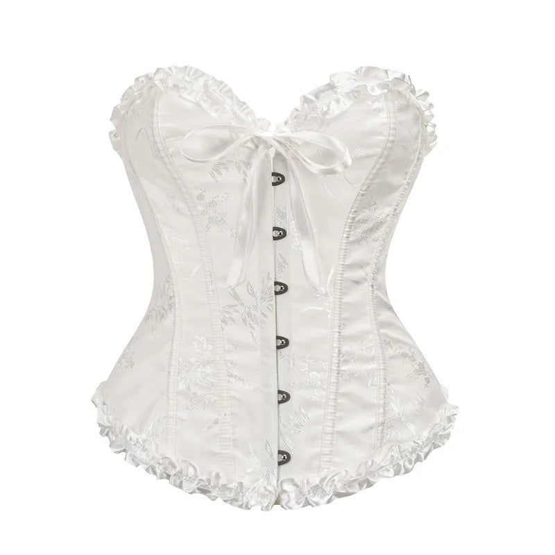 Jacquard Corset Top – Elegant Structure with Boned Bustier Design