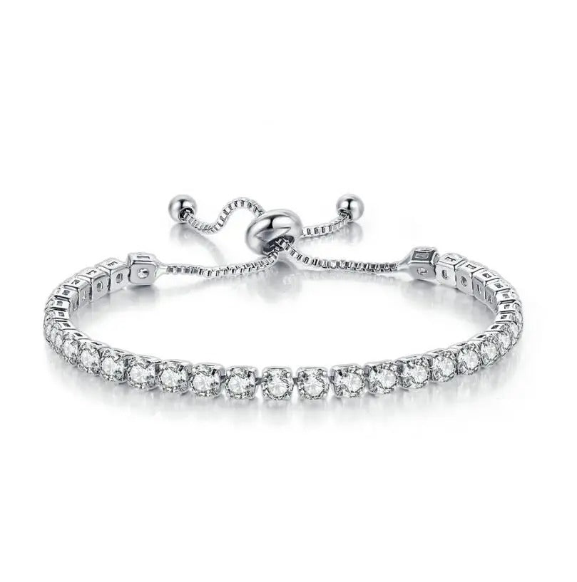 Adjustable Birthstone Tennis Bracelet – Colorful Crystal Bangle