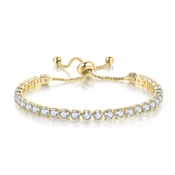 Adjustable Birthstone Tennis Bracelet – Colorful Crystal Bangle
