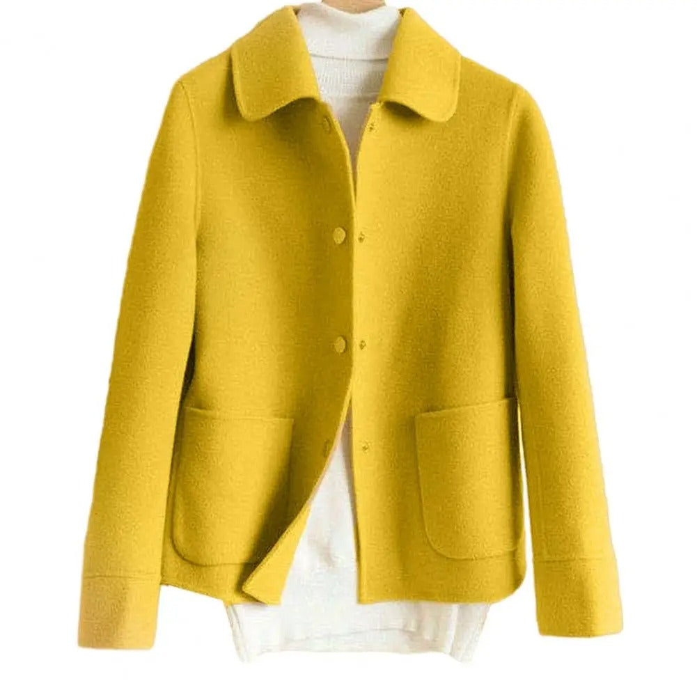 Chic Winter Coat – Cozy Warmth & Double-Sided Lapel Polyester